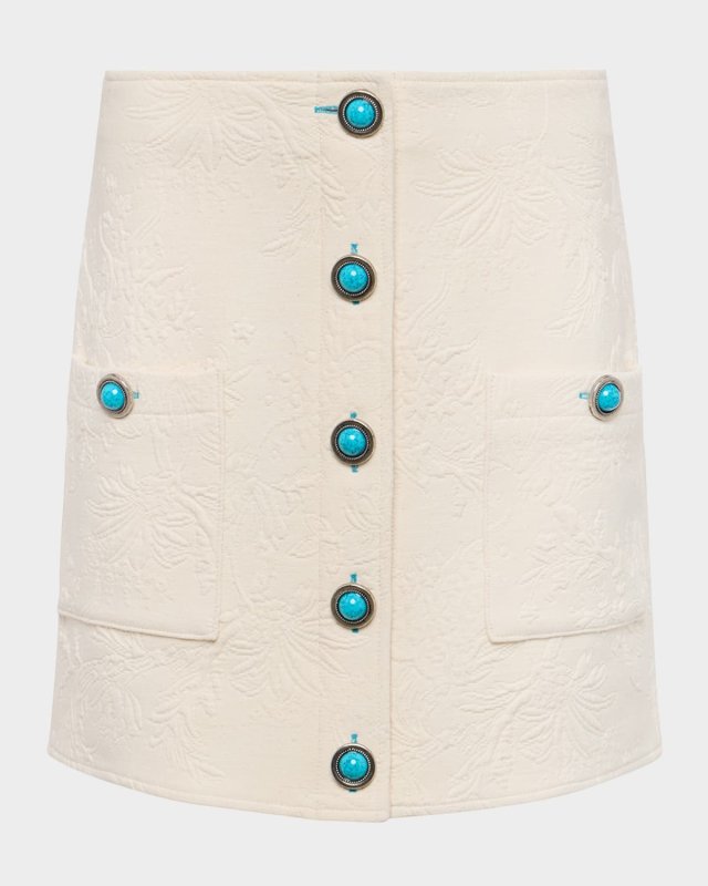 Truman Floral Embossed Mini Skirt